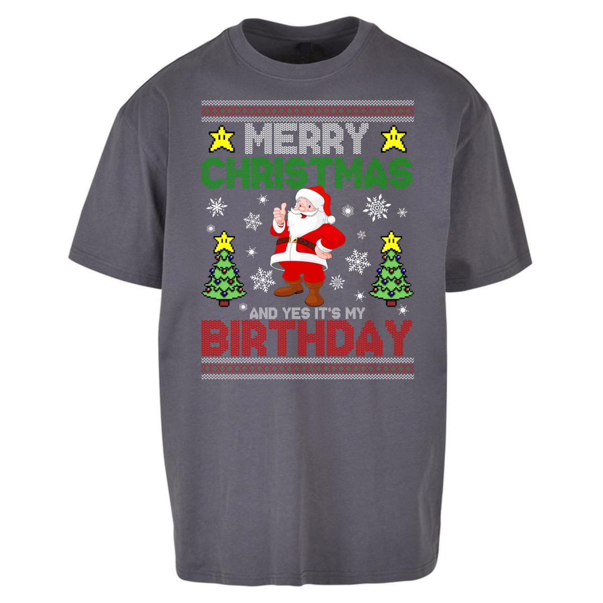 Santa birthday design Oversized T-Shirt