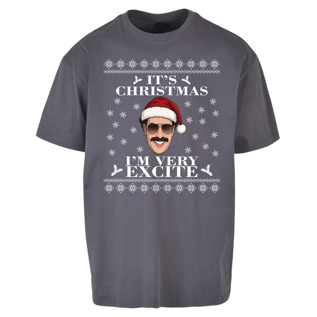 I Very Excite Christmas Oversized T-Shirt