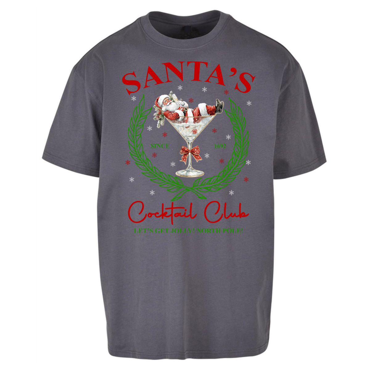 Cocktail Lover Christmas Oversized T-Shirt