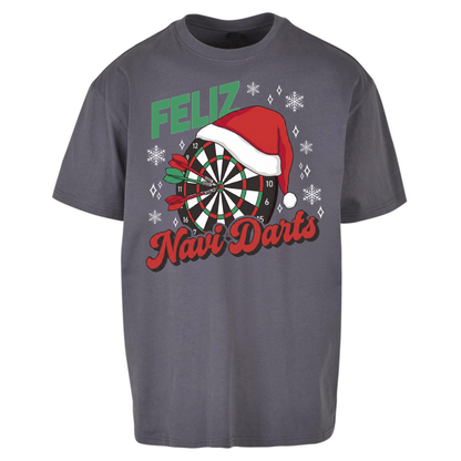 Feliz Navidarts Oversized T-Shirt - Festive Darts Gift