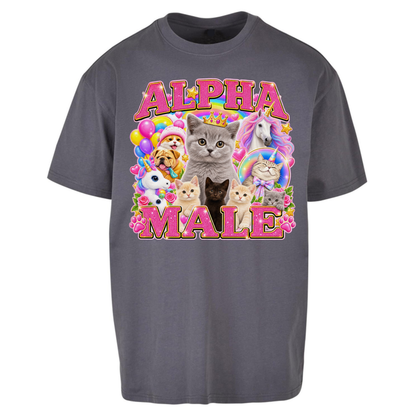 Alpha Male Funny Kitten Unicorn Oversized T-Shirt
