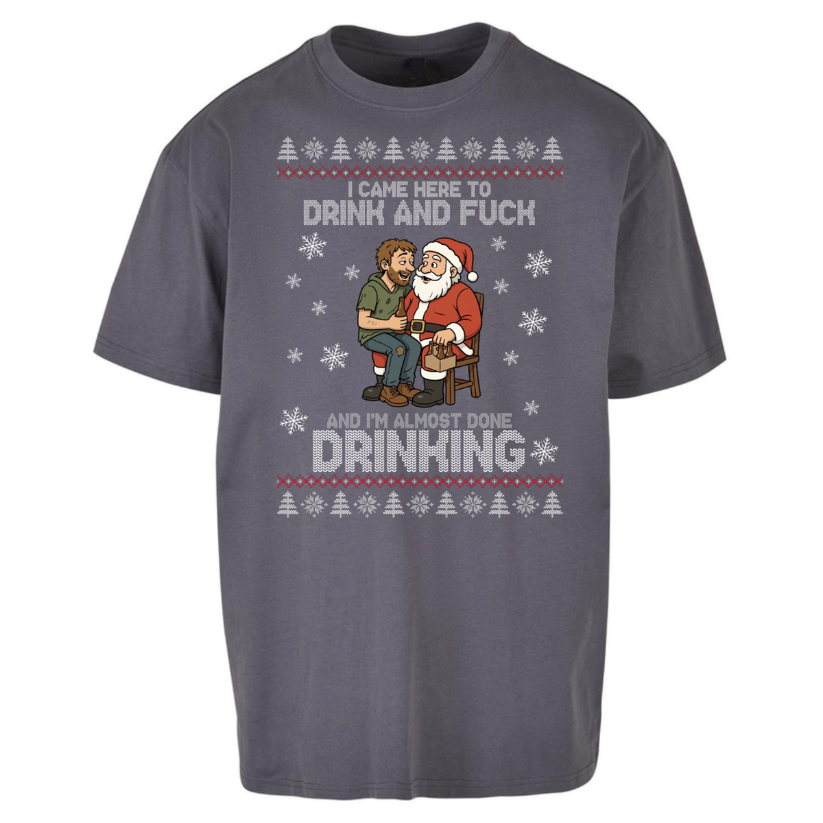 Rude Santa Graphic Oversized T-Shirt