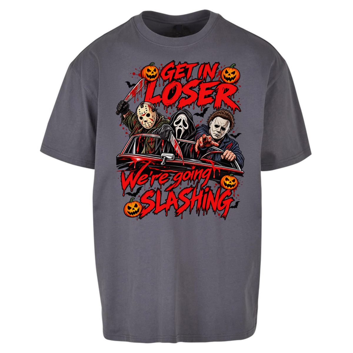 Retro Horror Movie Halloween Slasher Villains Oversized T-Shirt