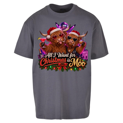 Highland Cow Christmas Oversized T-Shirt
