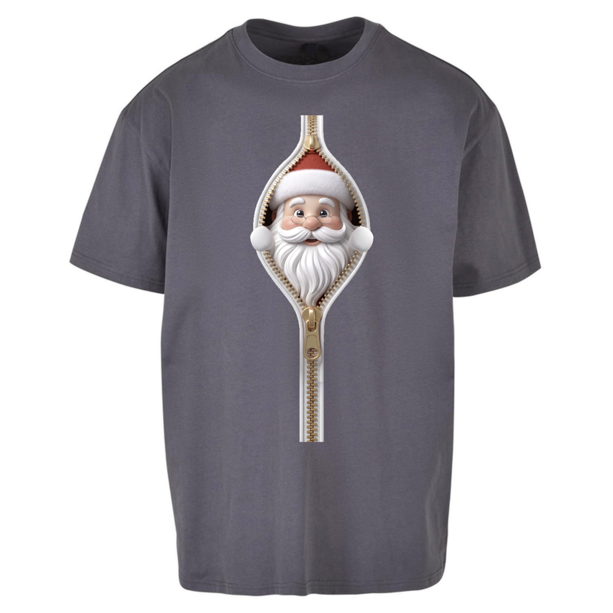 Santa Face Novelty Oversized T-Shirt