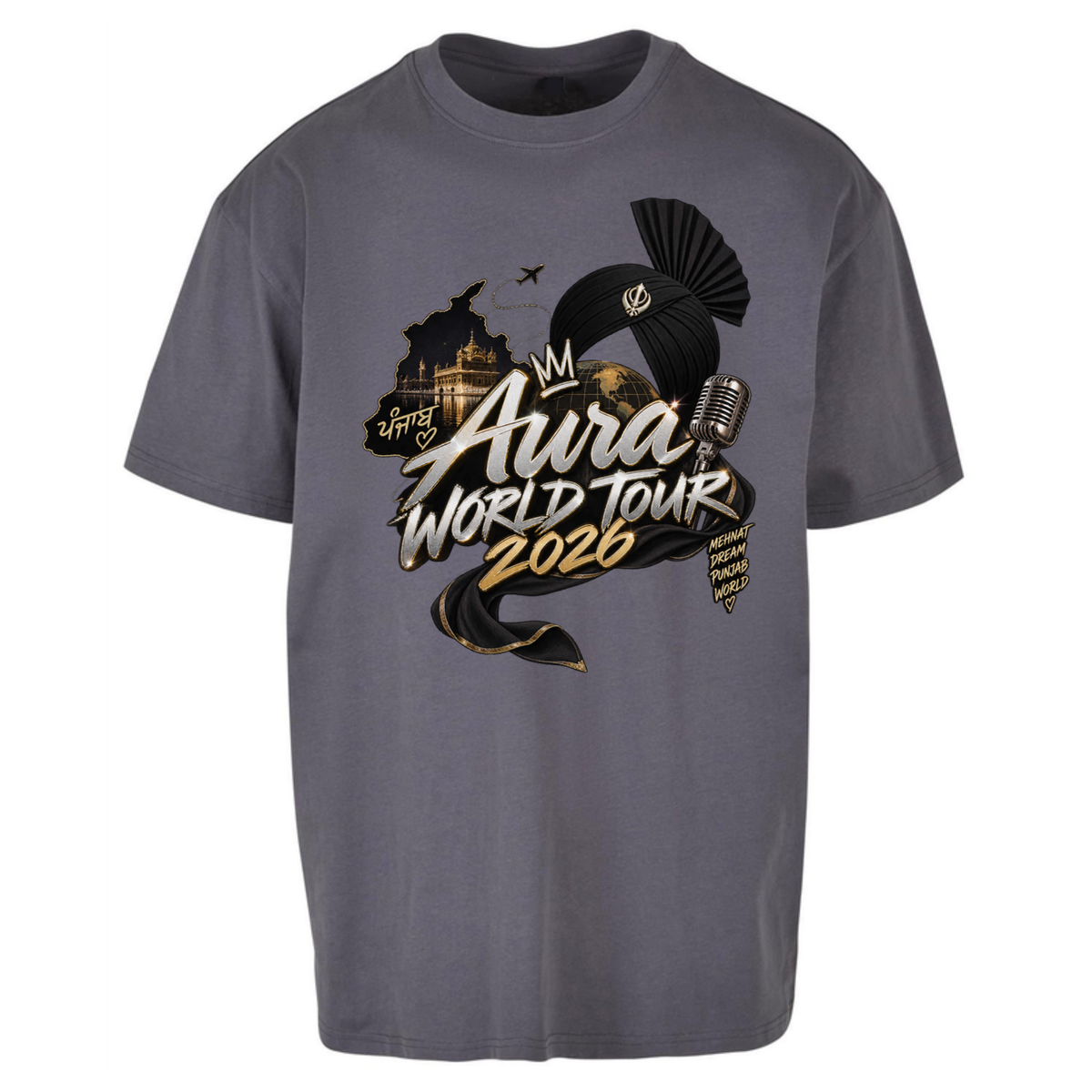 Diljit Dosanjh Aura World Tour 2026 Oversized T-Shirt
