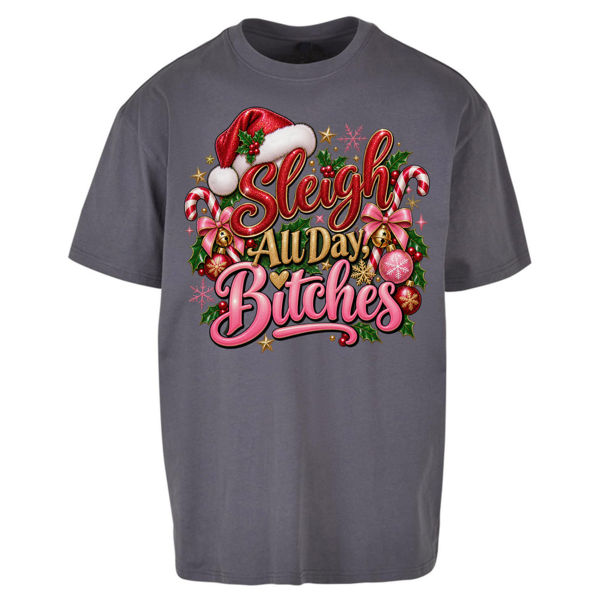 Womens Christmas Oversized T-Shirt