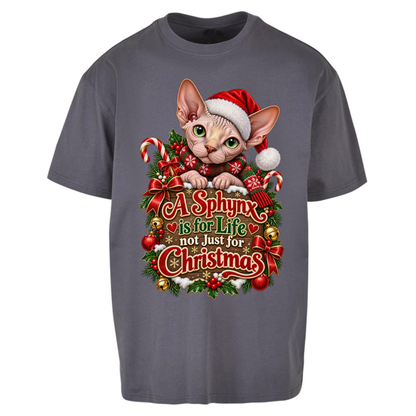 Sphynx Cat Christmas Oversized T-Shirt