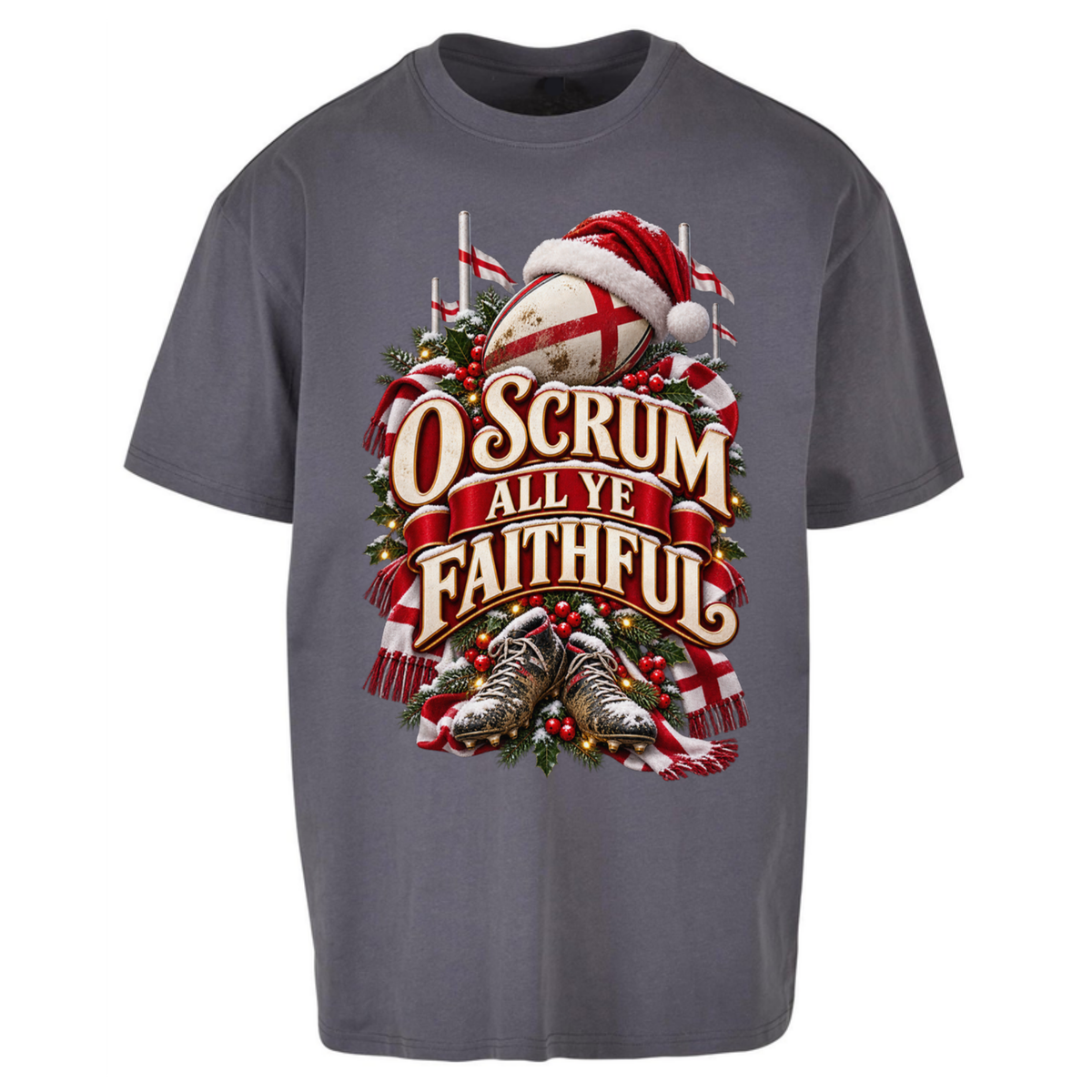 England Rugby Christmas Oversized T-Shirt