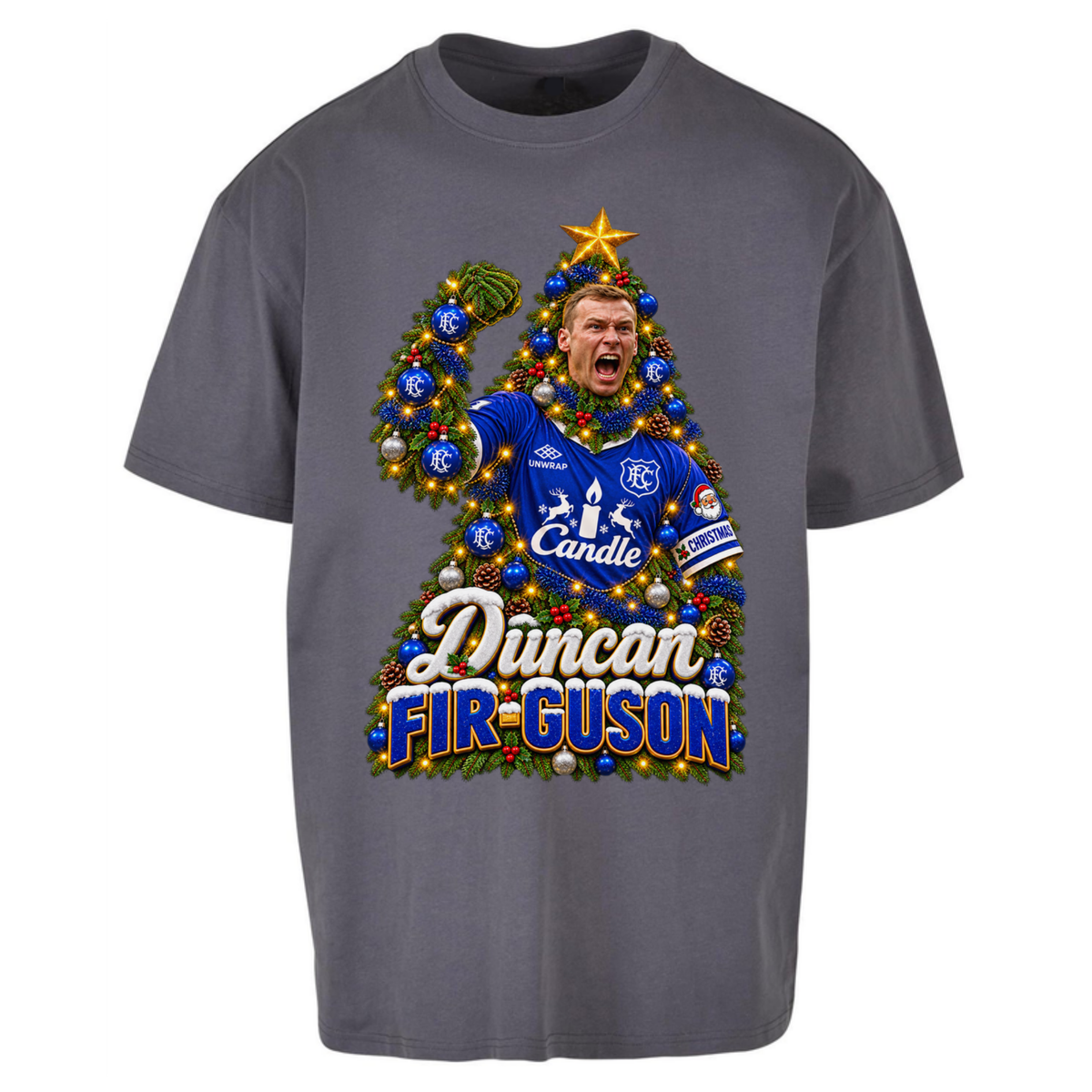 Duncan Ferguson Everton Christmas Oversized T-Shirt