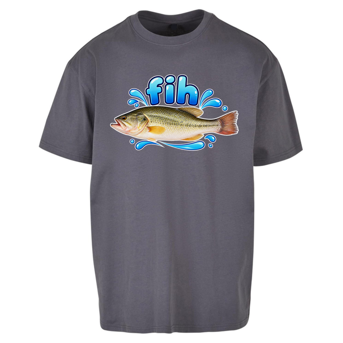 Fih Funny Bass Fish Oversized T-Shirt