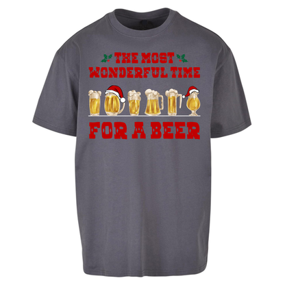 Festive Pint Graphic Oversized T-Shirt