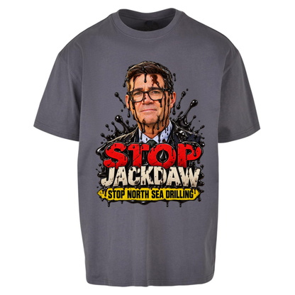 Stop Jackdaw Stop North Sea Drilling Andy Burnham Oversized T-Shirt