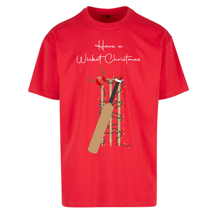 Cricket Bat Graphic Christmas Oversized T-Shirt
