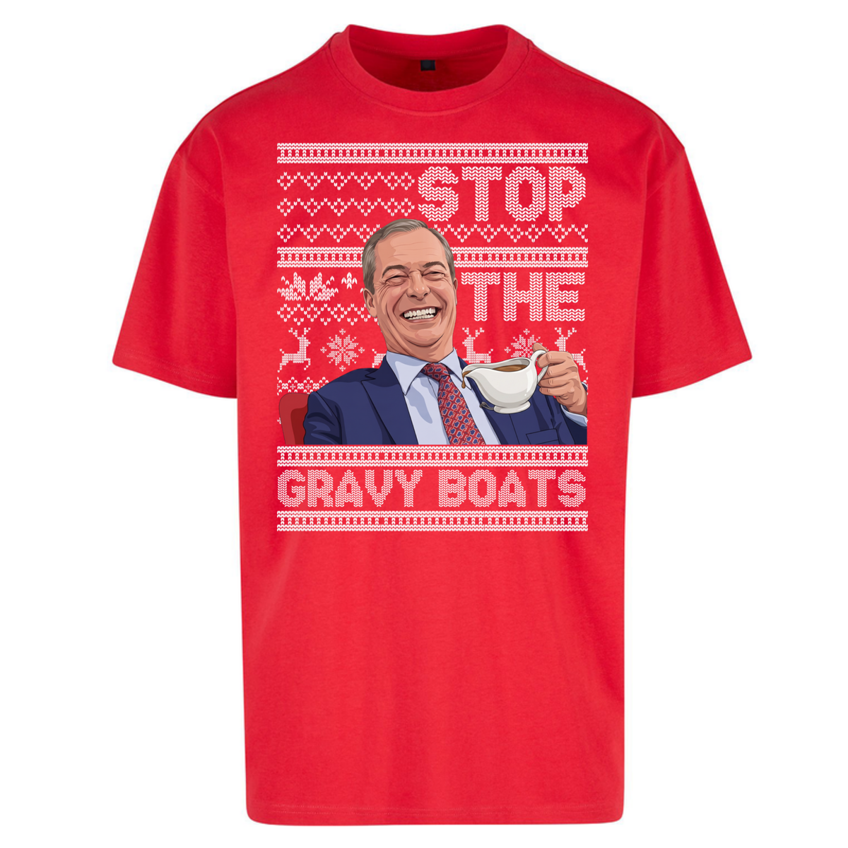 Satirical Festive Top Oversized T-Shirt