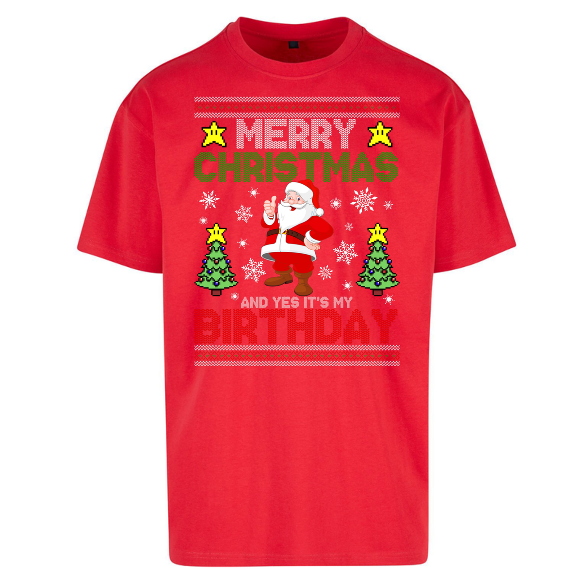 Santa birthday design Oversized T-Shirt