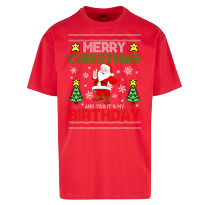 Santa birthday design Oversized T-Shirt