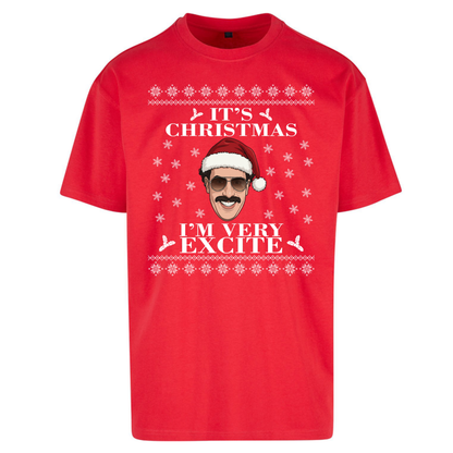 I Very Excite Christmas Oversized T-Shirt