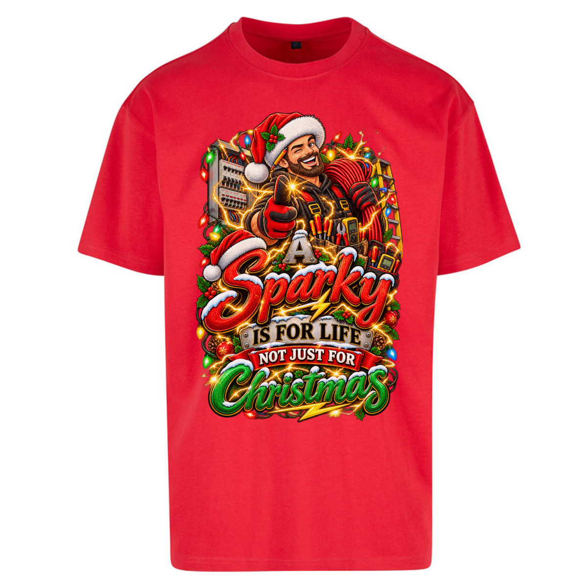 Sparky Christmas Oversized T-Shirt