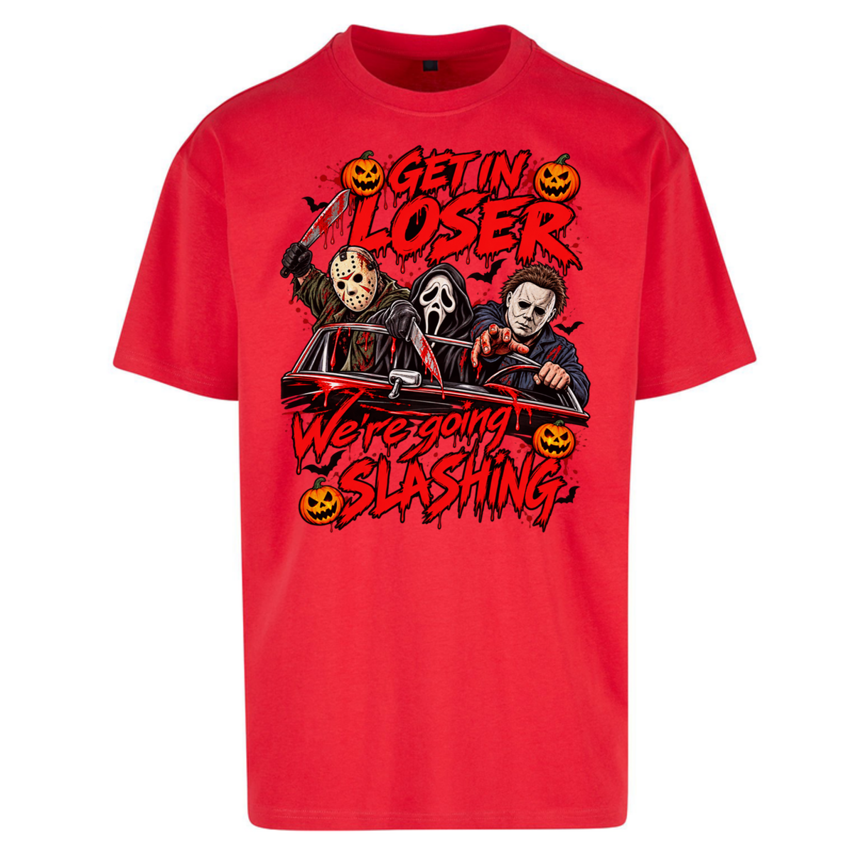 Retro Horror Movie Halloween Slasher Villains Oversized T-Shirt