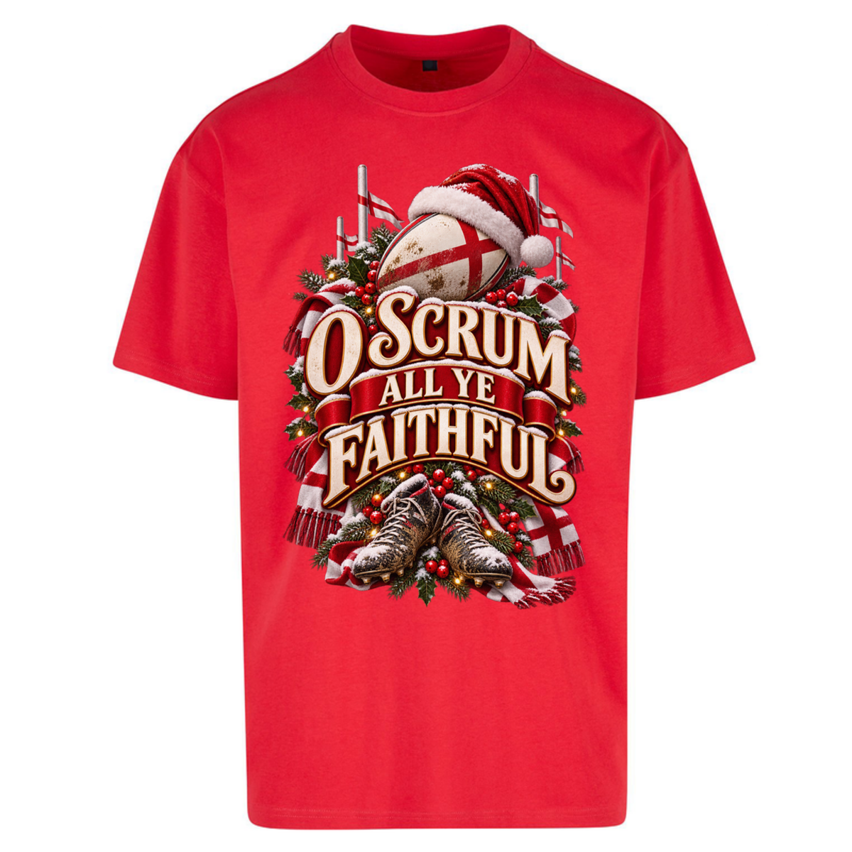 England Rugby Christmas Oversized T-Shirt