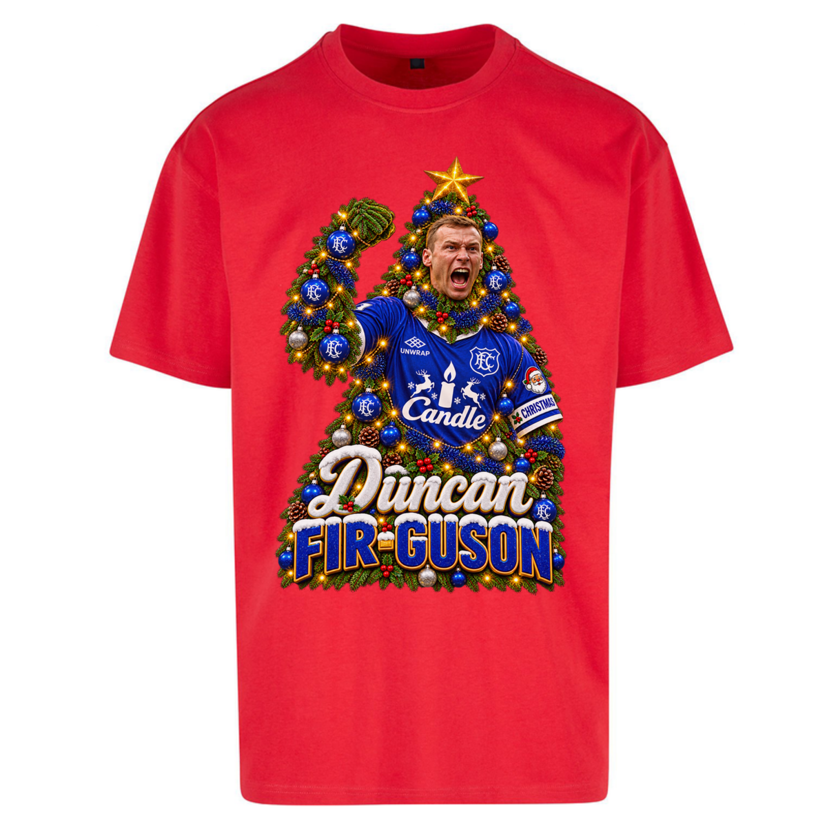 Duncan Ferguson Everton Christmas Oversized T-Shirt