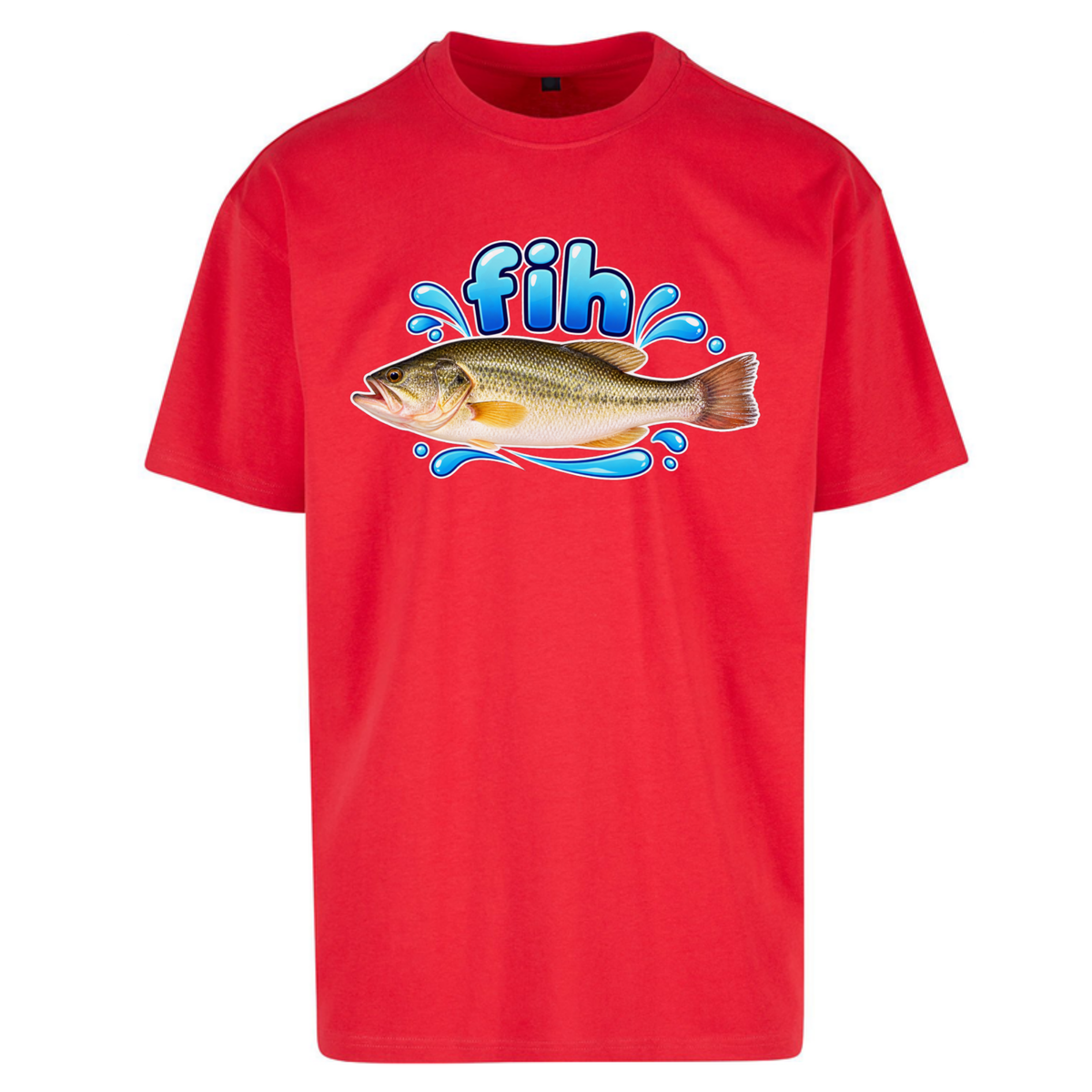 Fih Funny Bass Fish Oversized T-Shirt