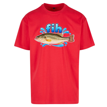 Fih Funny Bass Fish Oversized T-Shirt