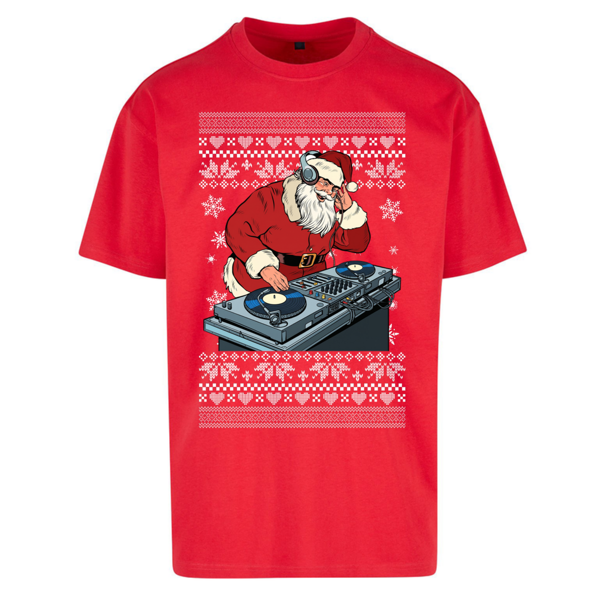 DJ Santa Christmas Oversized T-Shirt