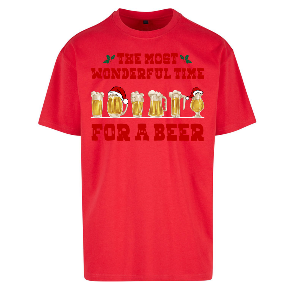 Festive Pint Graphic Oversized T-Shirt