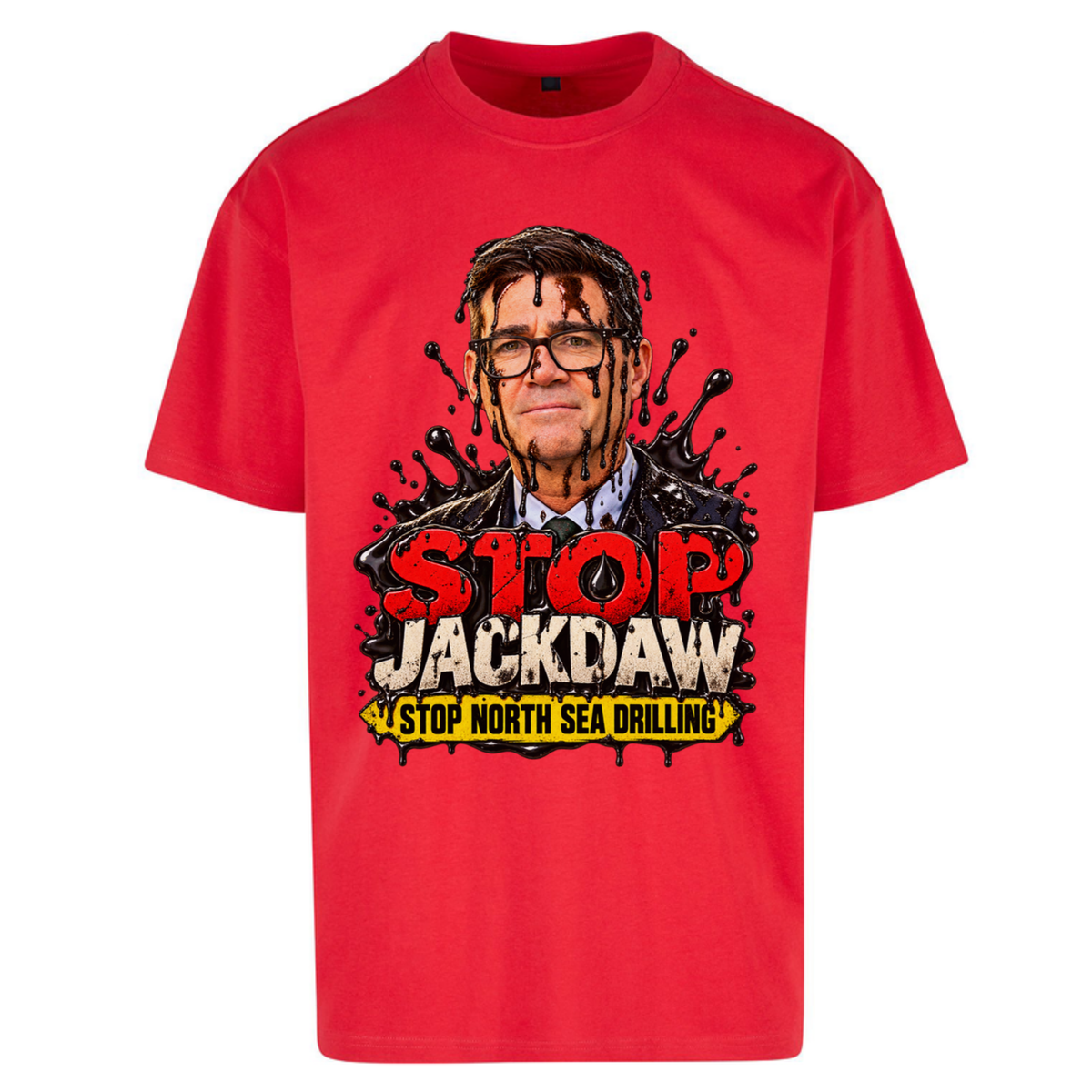 Stop Jackdaw Stop North Sea Drilling Andy Burnham Oversized T-Shirt