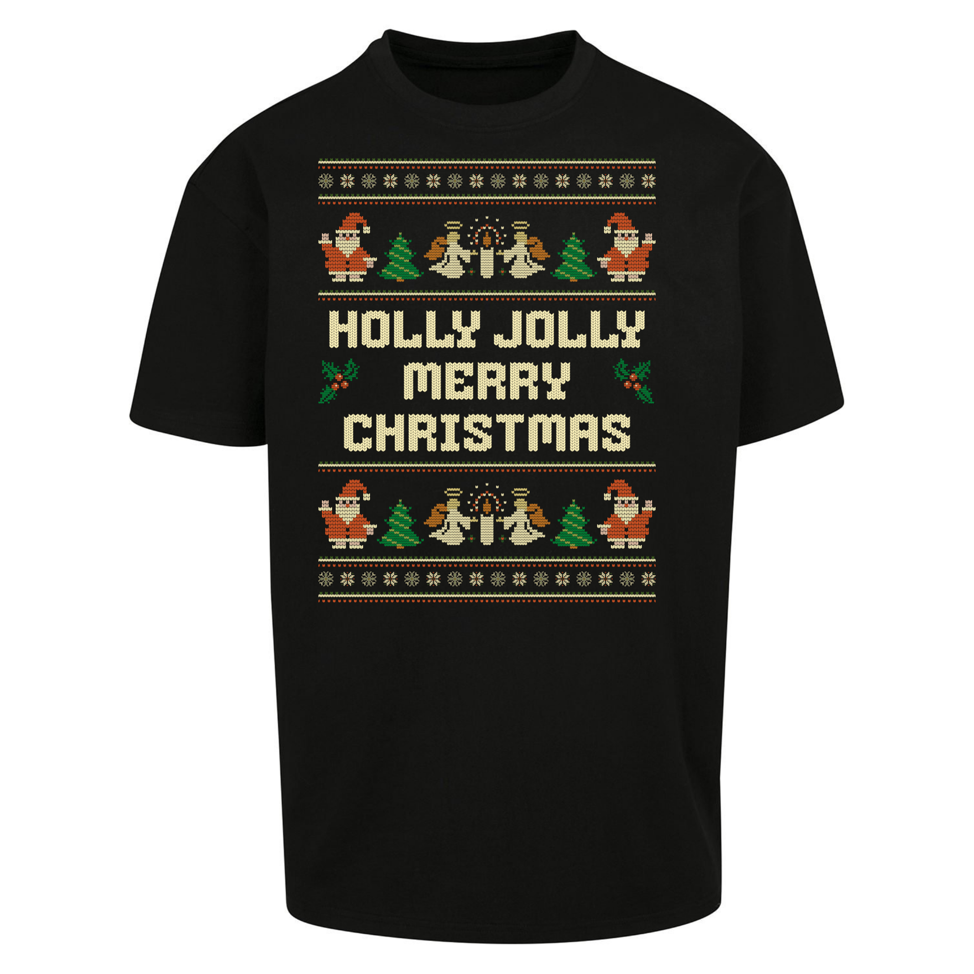 Holly Jolly Merry Christmas Oversized T Shirts