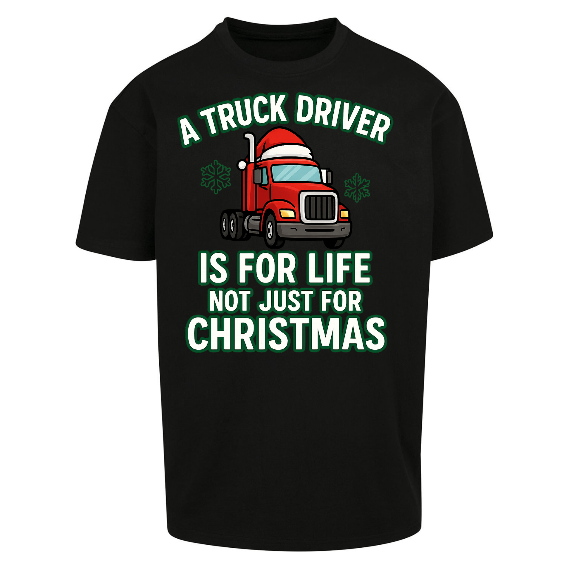 Truck Driver Christmas Oversized T Shirts