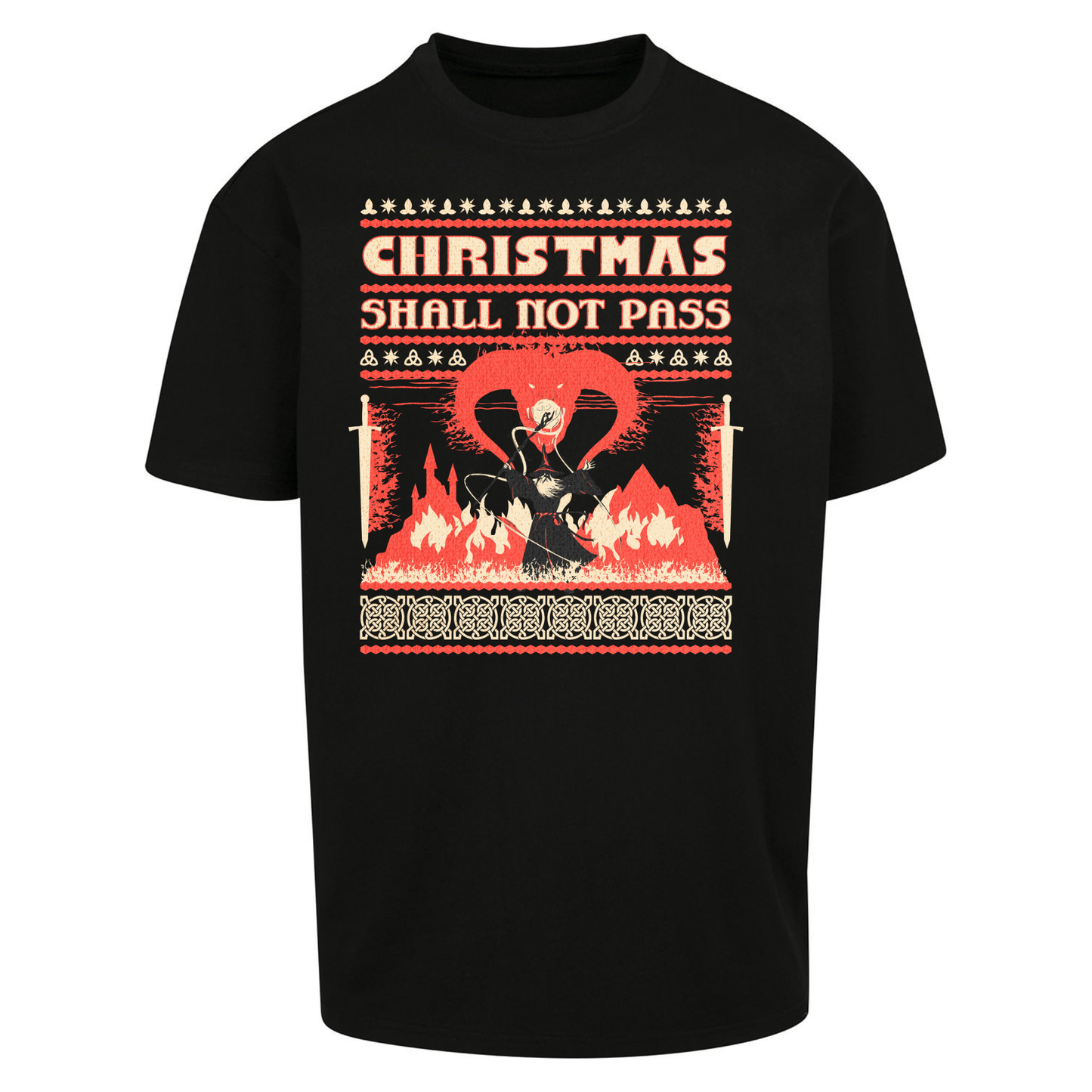 Christmas Shall Not Pass Oversized T Shirts