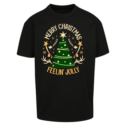 Merry Christmas Feeling Jolly Christmas Oversized T Shirts