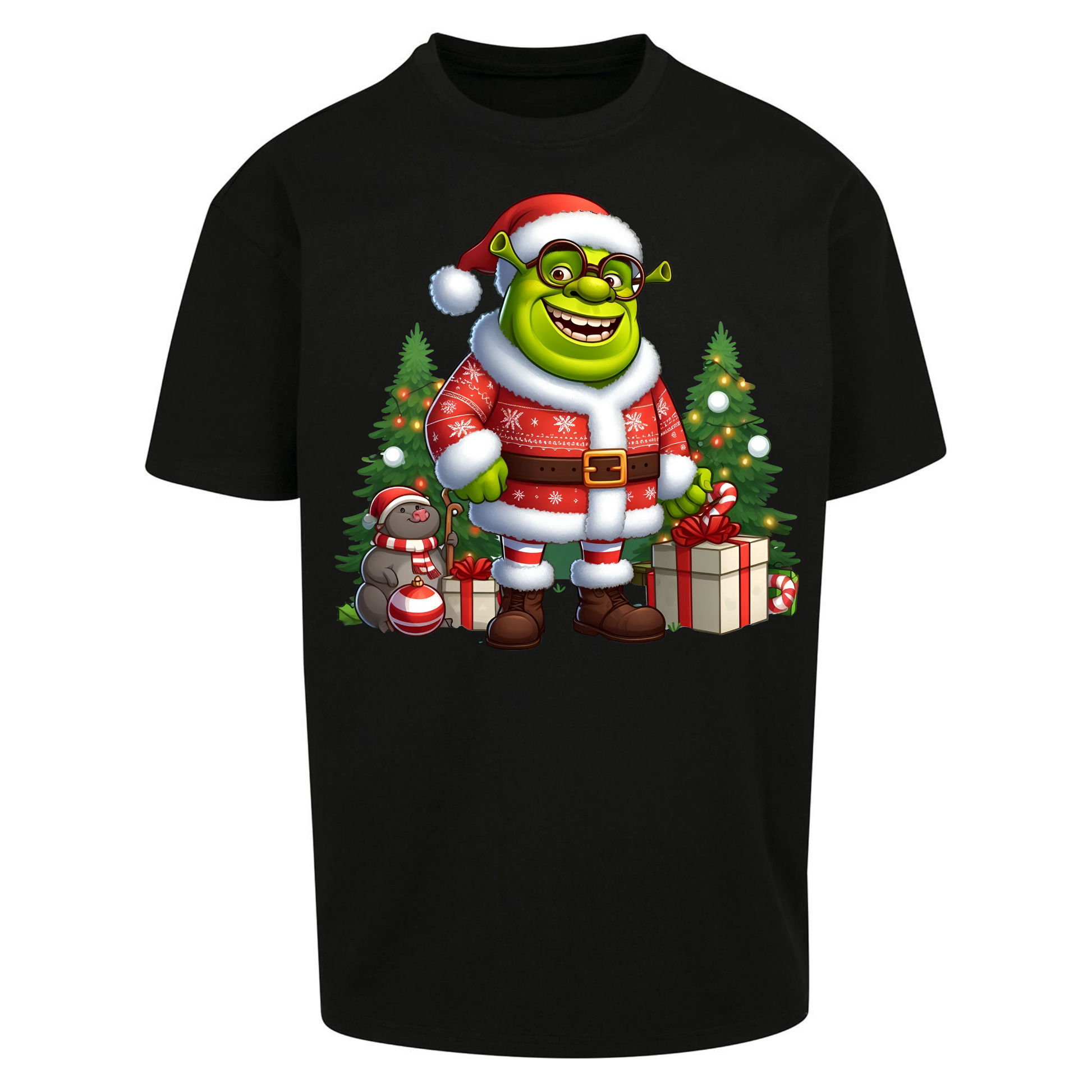 Shrek Santa Claus Presents Oversized T Shirts