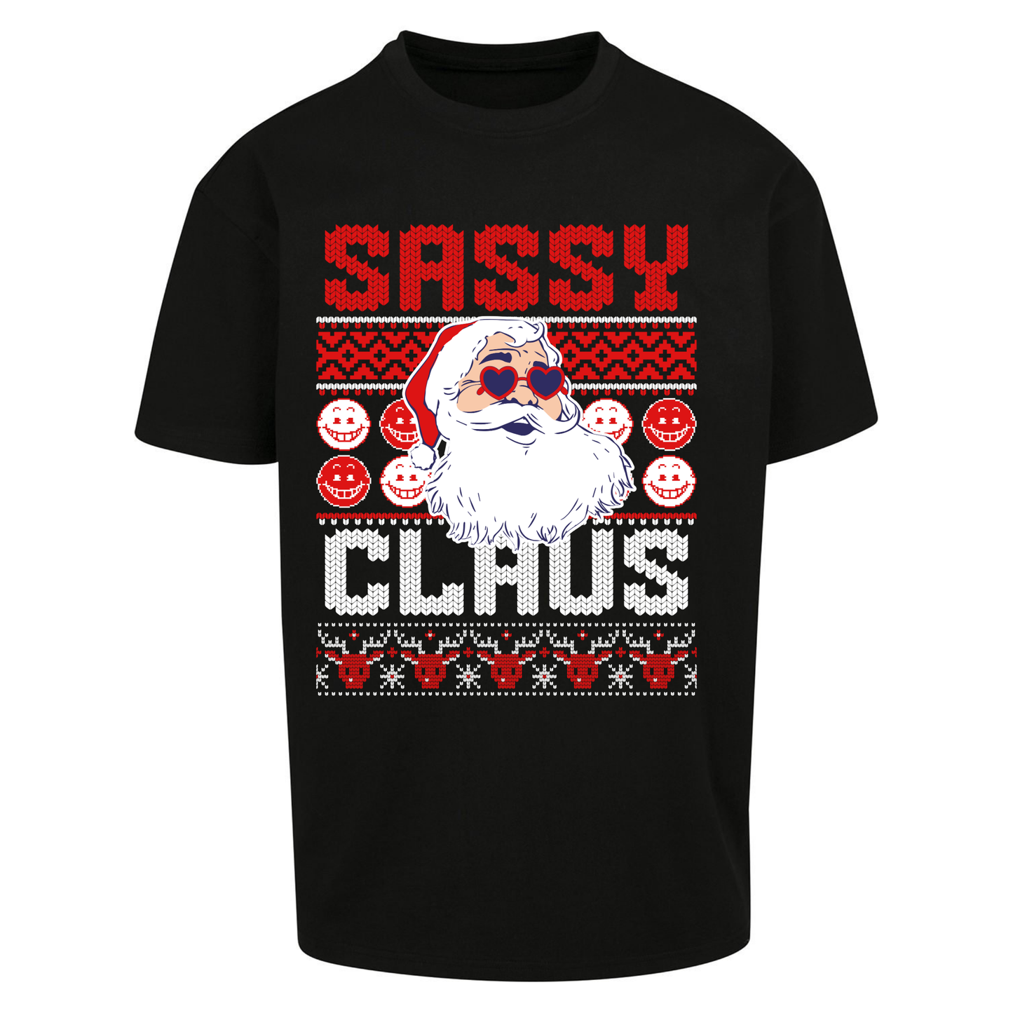 Sassy Claus Santa Christmas Oversized T Shirts