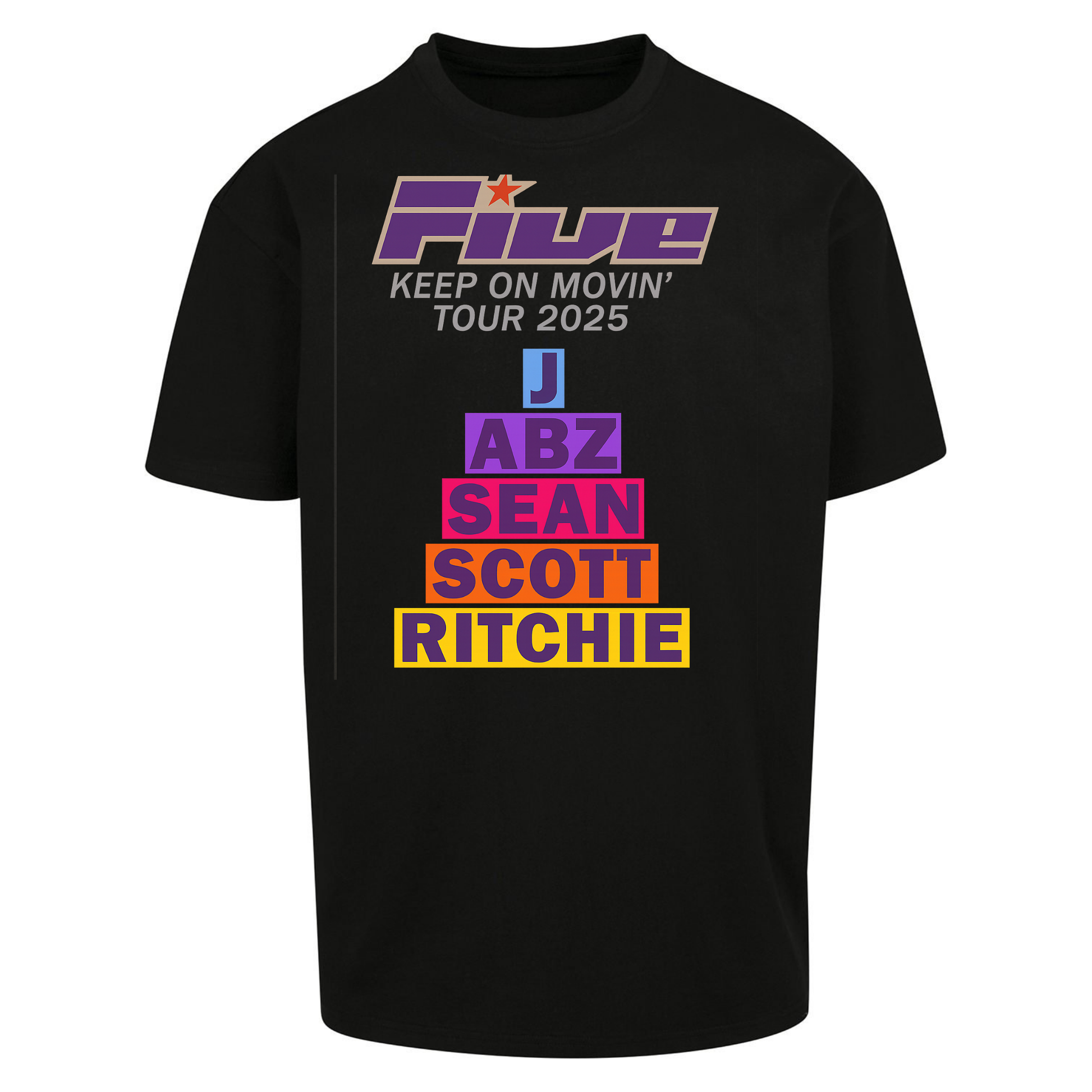 Five Keep On Movin' Tour 2025 Oversized T Shirts