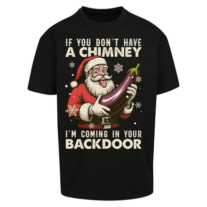 Santa Back Door Oversized T Shirt