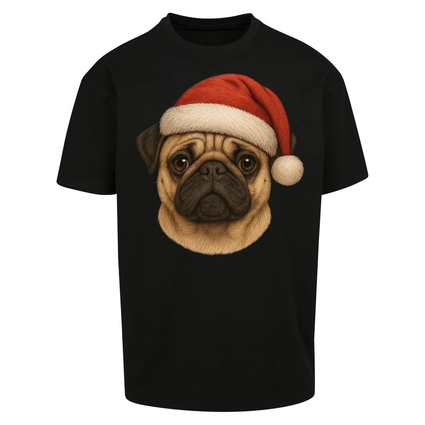 Pug Face Christmas Oversized T Shirts