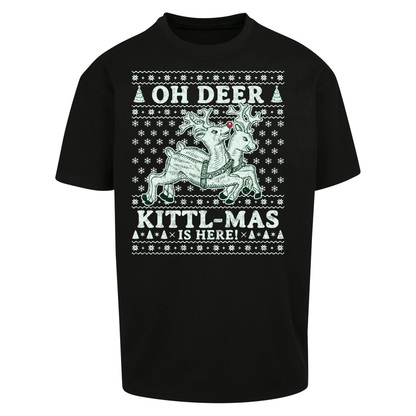 Oh Deer Kittl Mas Is Here Christmas Oversized T Shirts