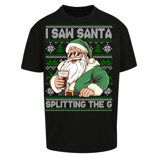 Santa Splitting The G Oversized T Shirt