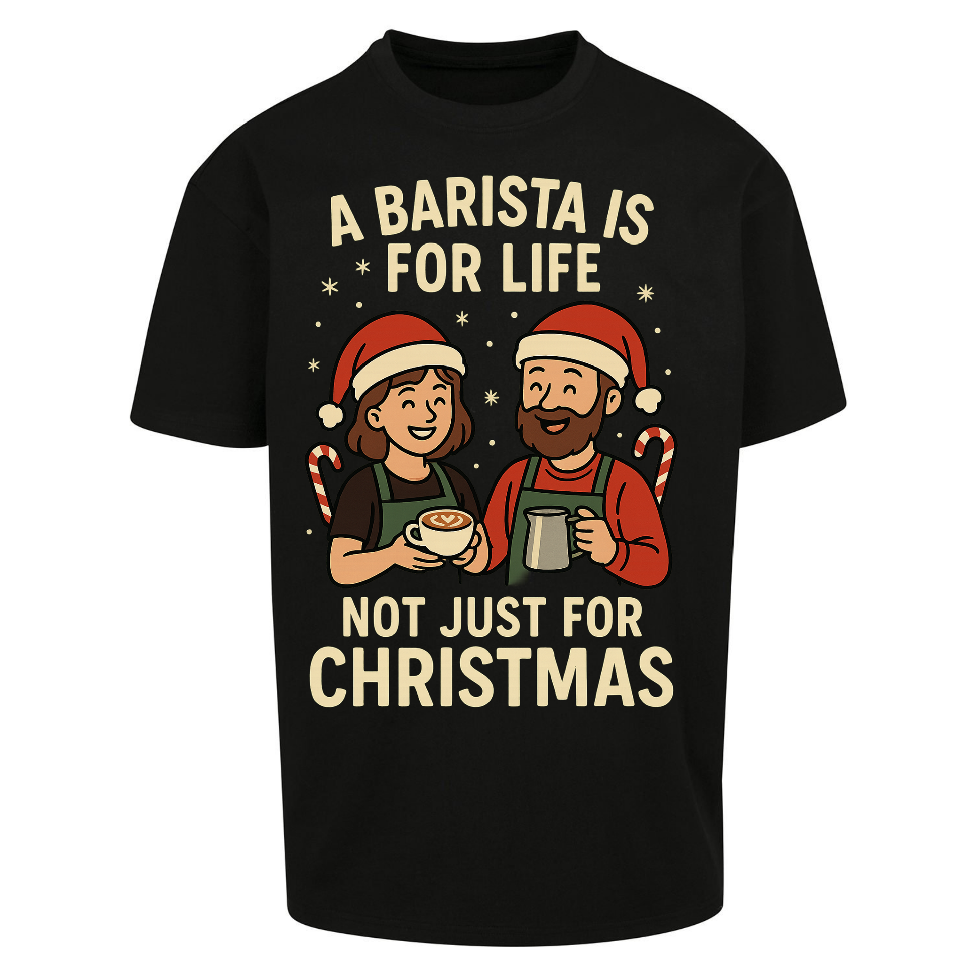 Barista Christmas Oversized T Shirts