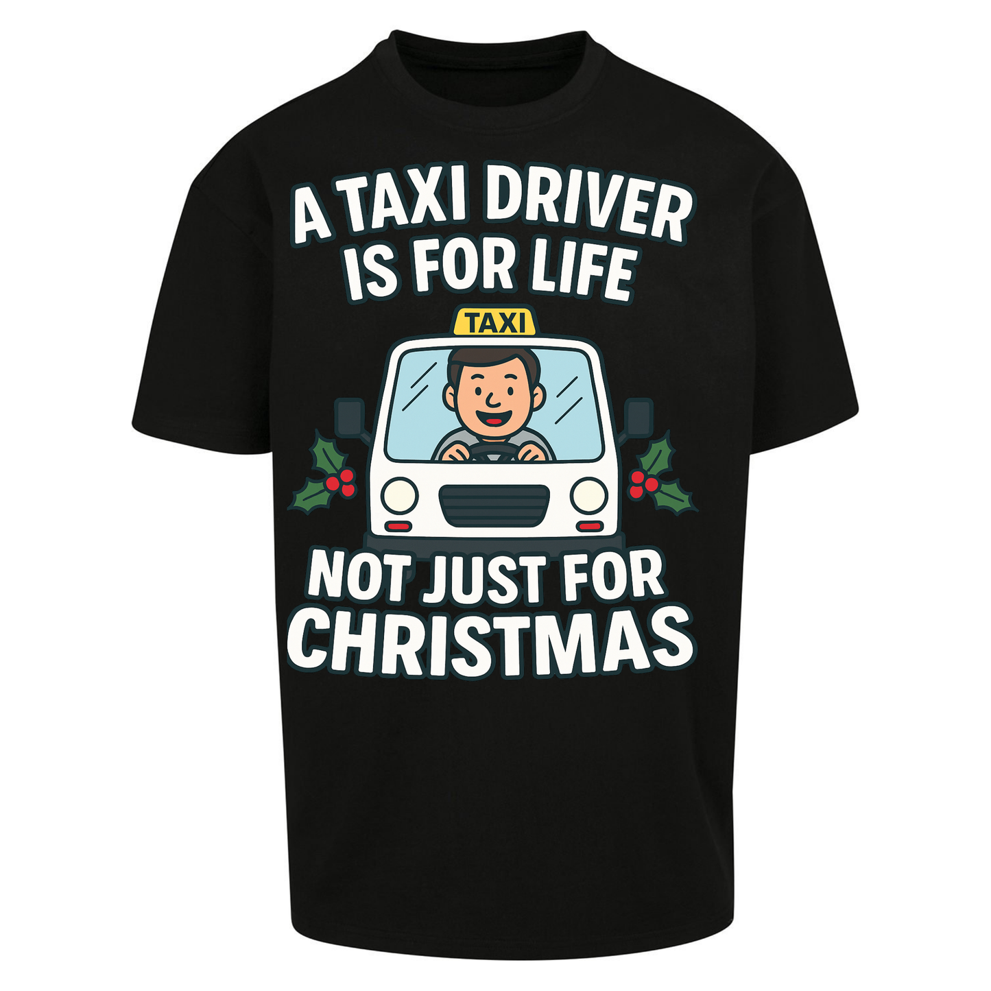 Taxi Driver Christmas Oversized T Shirts
