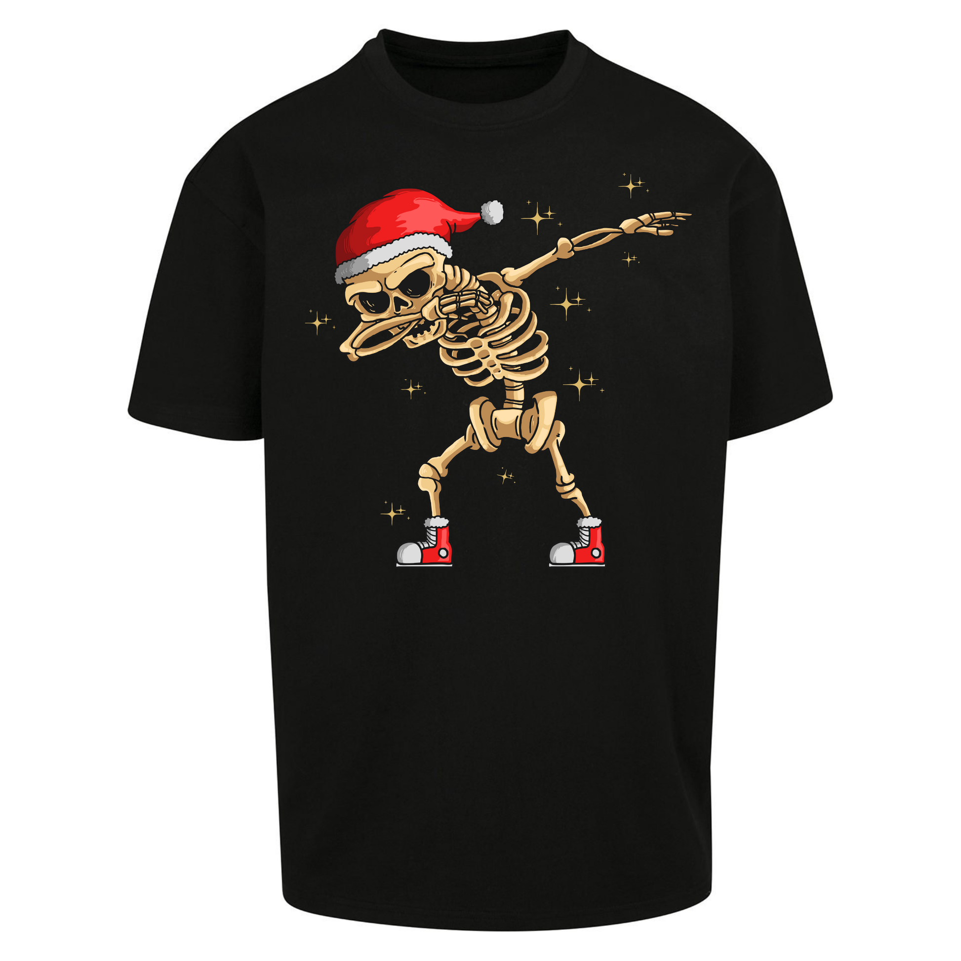 Santa Skellington Dabbing Christmas Oversized T Shirts