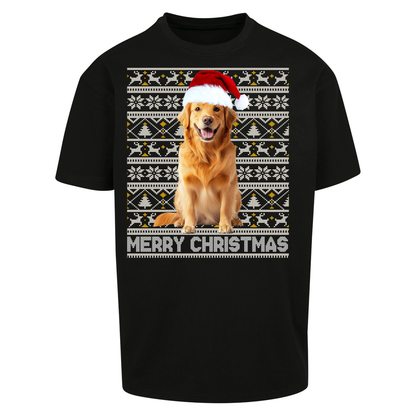 Merry Christmas Dog Oversized T Shirts