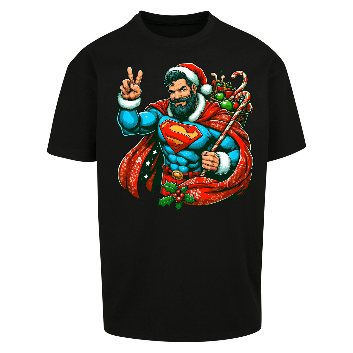 Superman Santa Oversized T Shirts