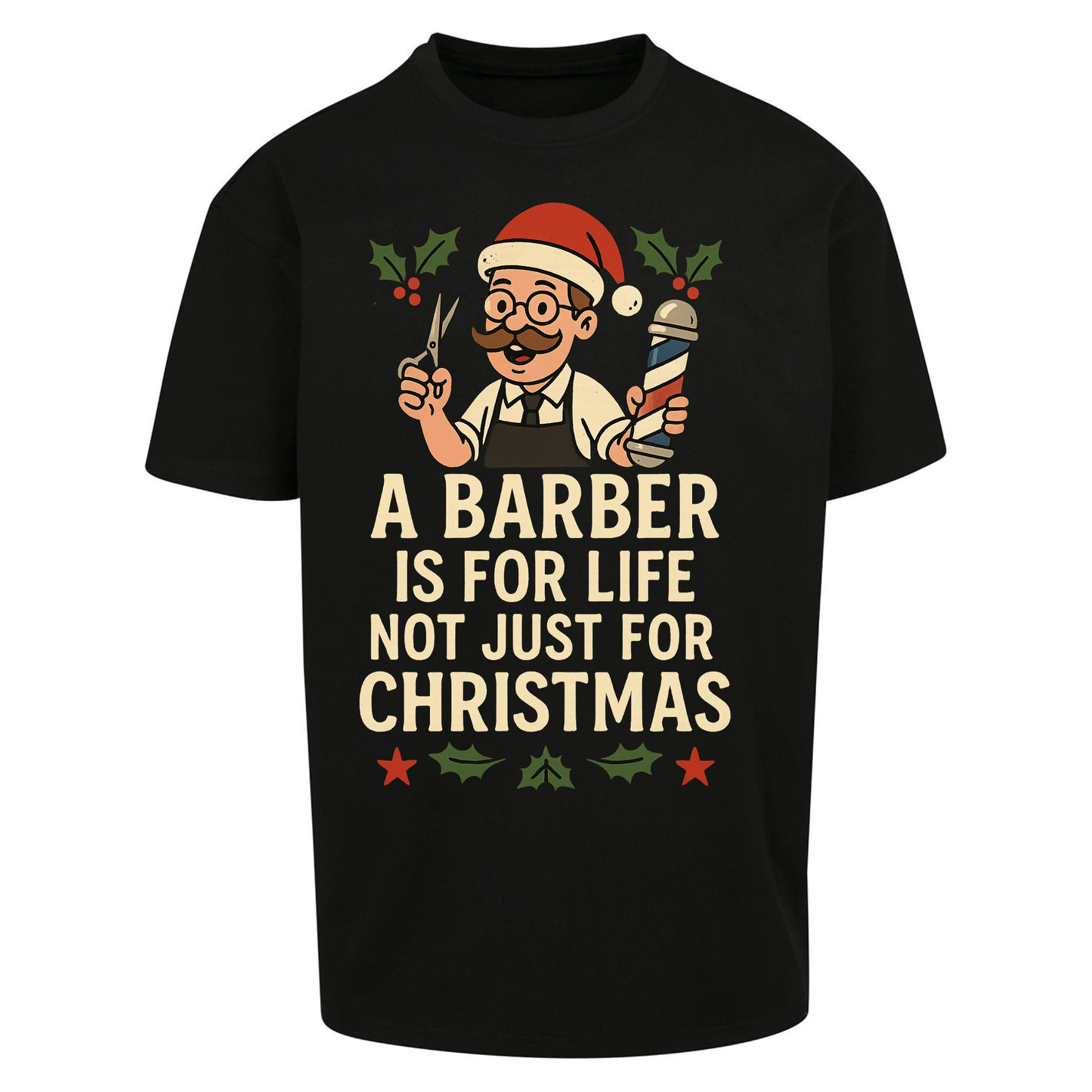 Barber Christmas Oversized T Shirts