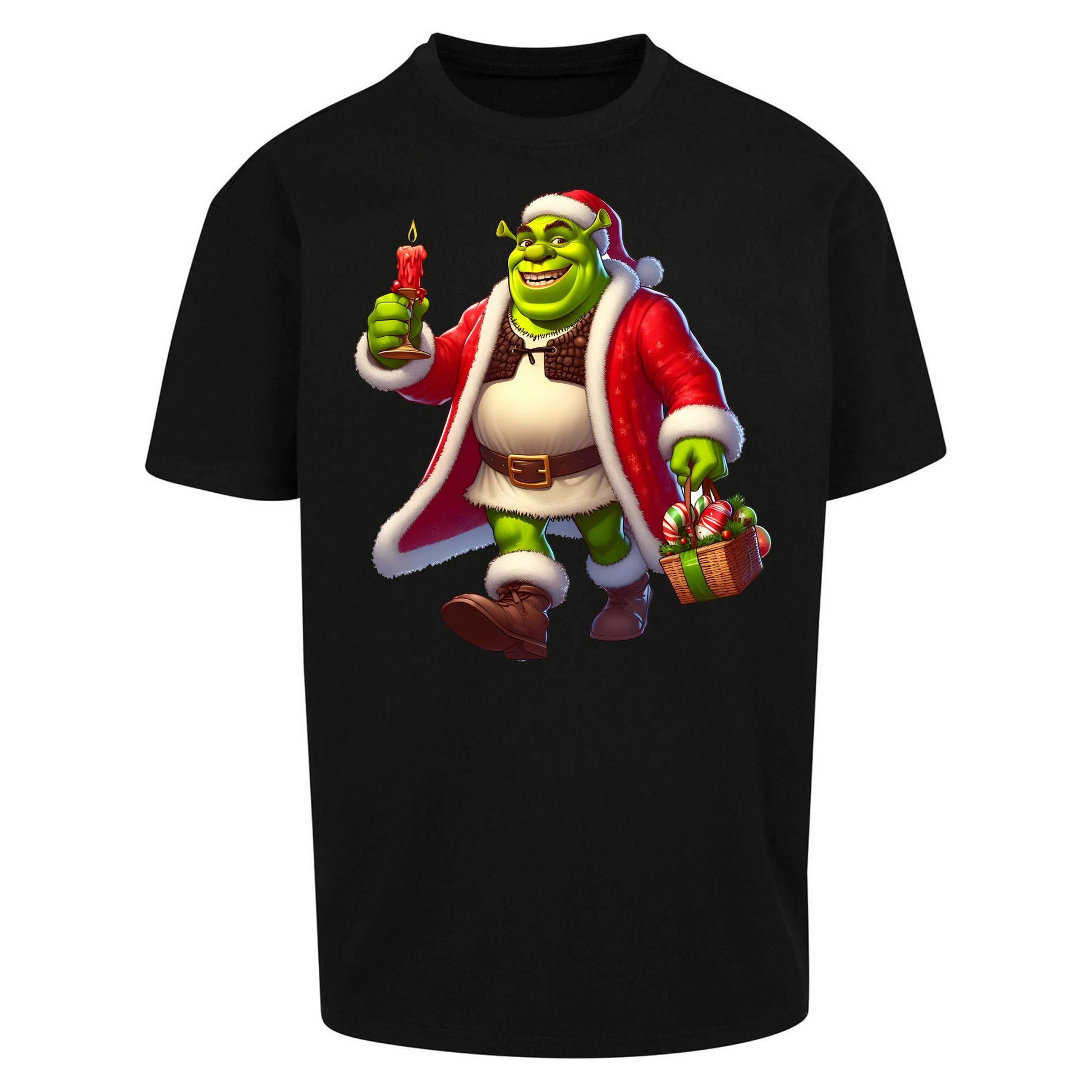 Shrek Santa Candle Oversized T Shirts