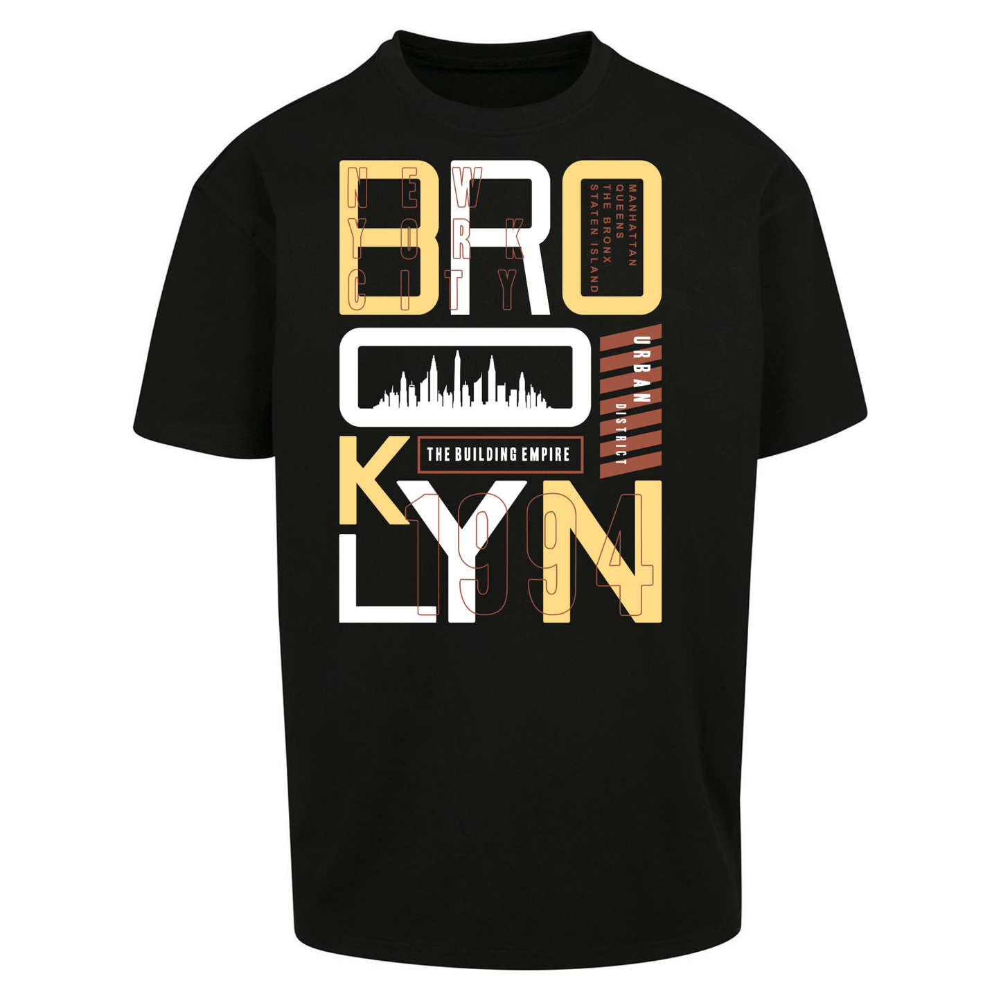 Brooklyn New York Urban District Oversized T Shirts